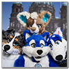 Eurofurence 2014 fursuit photoshoot. Preview picture of Repi, Wiggle, Zero, …